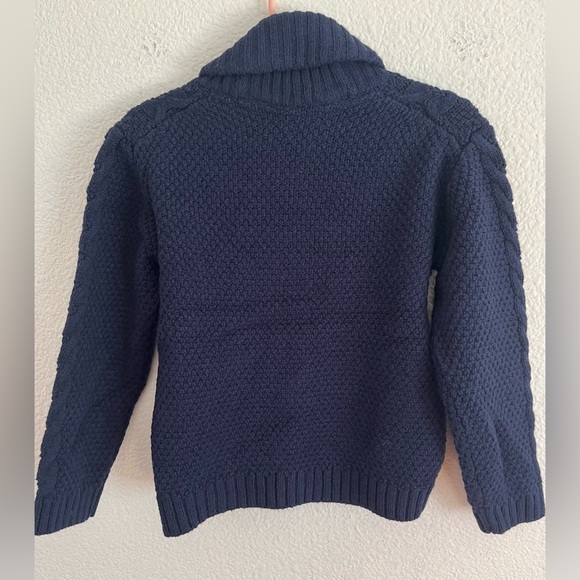 Janie & Jack Cotton Wool Blend Cable Knit Toddler Sweater Blue 2T - Picture 9 of 10